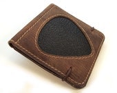 Guitar wallet, leather guitar, picks holder, capo pouch, picks case, gift for guitar player, music gift, rocker, black cover