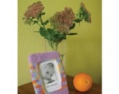 Colorful crocheted Picture frame Handmade Wall Decor Home Decor Removable and Washable