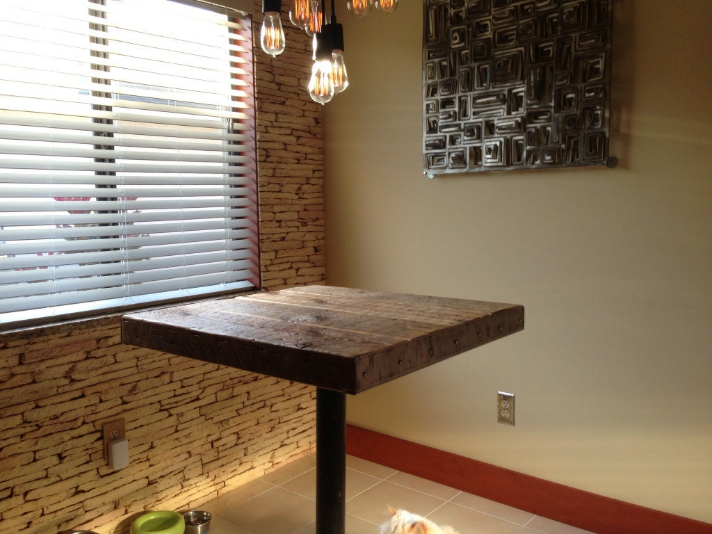 PUB STYLE TABLE made from salvaged materials