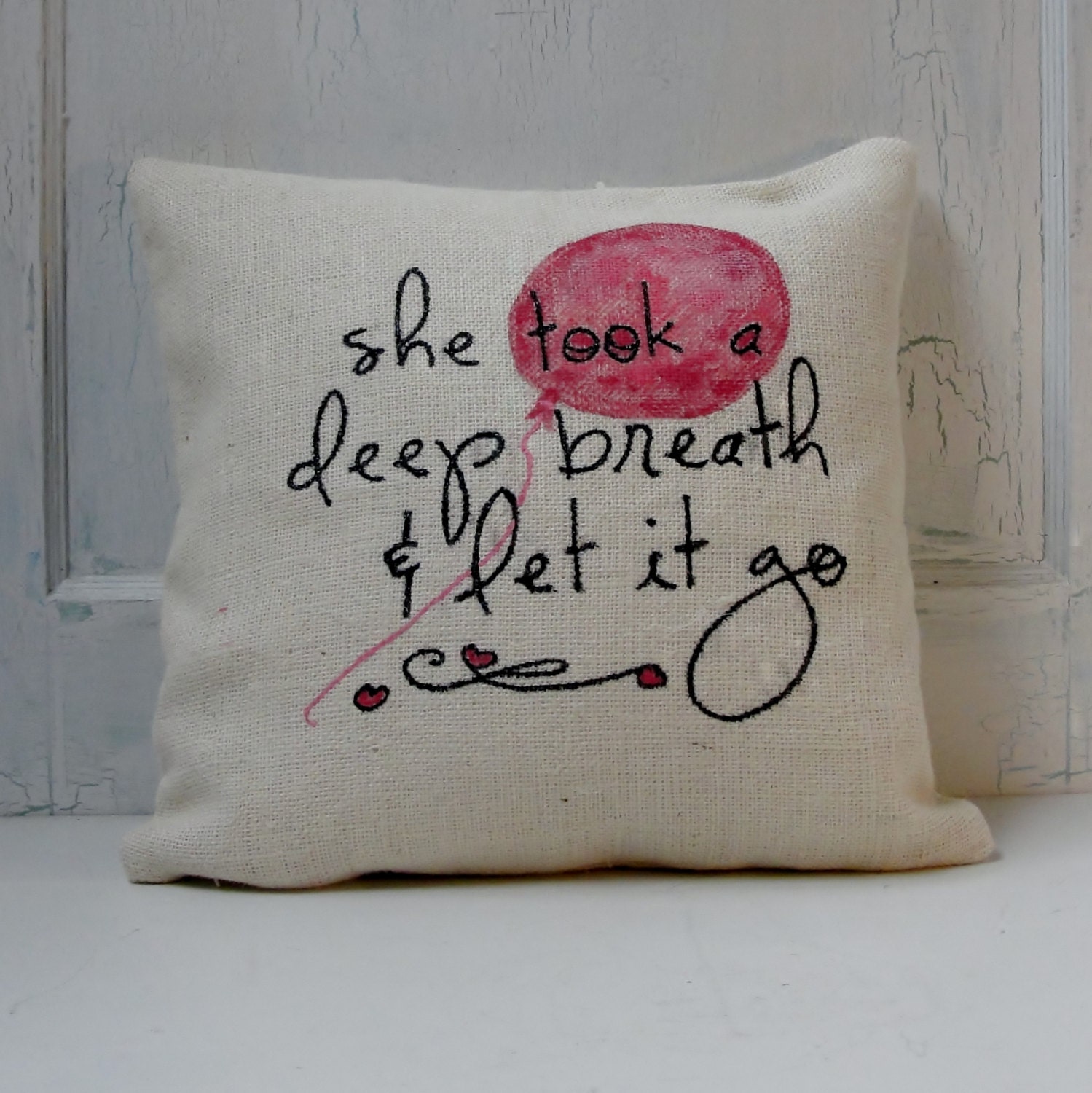Decorative Unique Burlap Pillow Talk Glamping Cottage Chic Handmade Cushion Cover 18x18