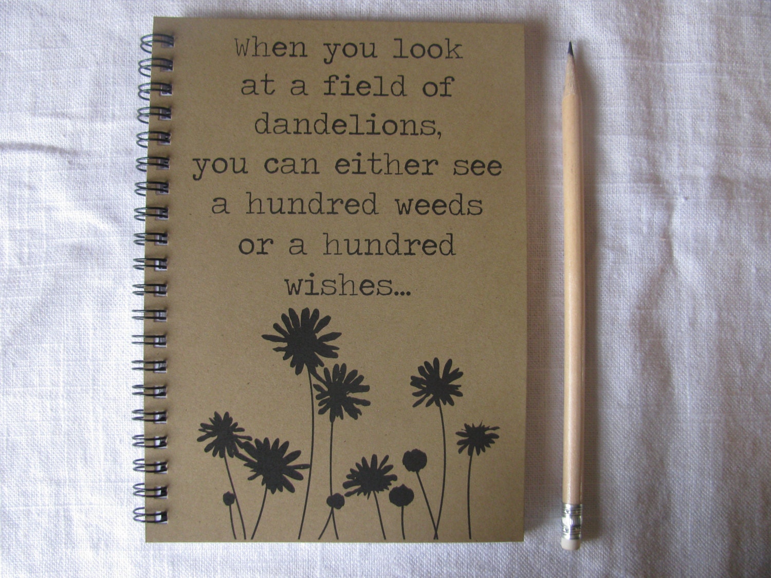 When you look at a field of dandelions...- 5 x 7 journal