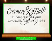First Names Calligraphy and Large Ampersand Return Address Custom Rubber Stamp - Great for Wedding or Everyday Use Great Gift - Style 1309