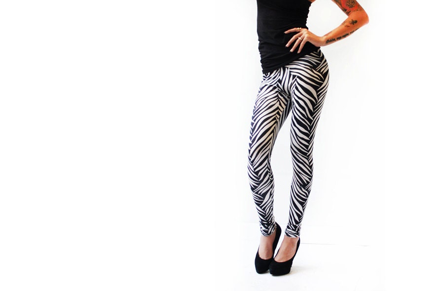 Important Notice:please send me a message Before buying, Free shipping Zebra Leggings, black and white leggings