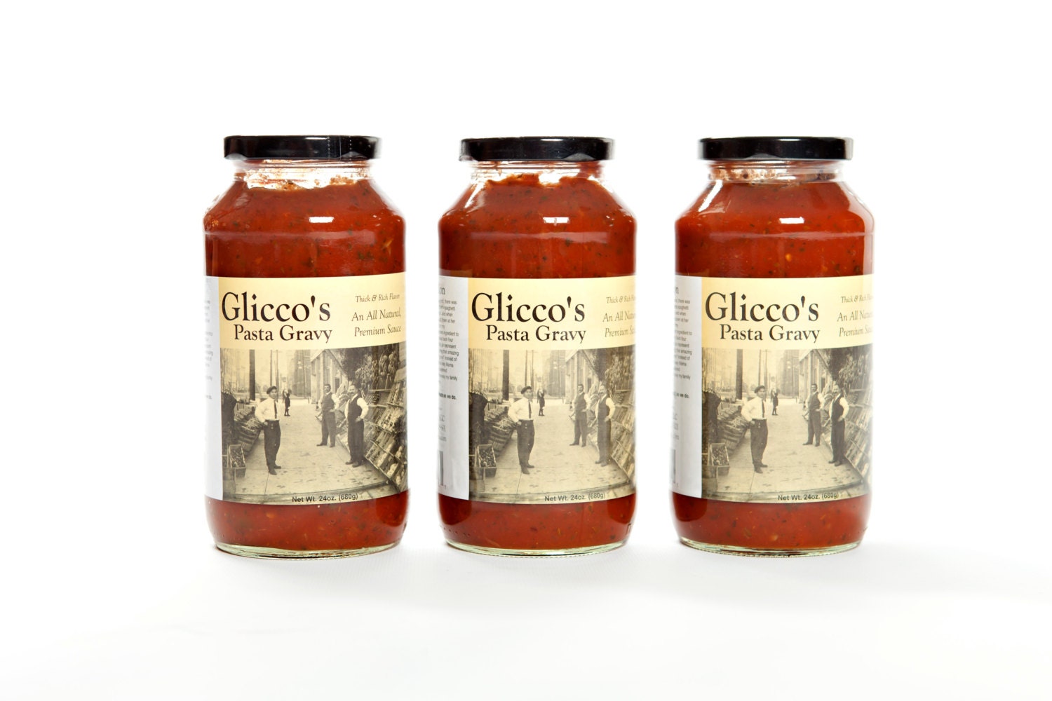 Glicco's Pasta Gravy 3-Pack - An all-natural, premium sauce prepared thick & rich for 4 generations with old world taste