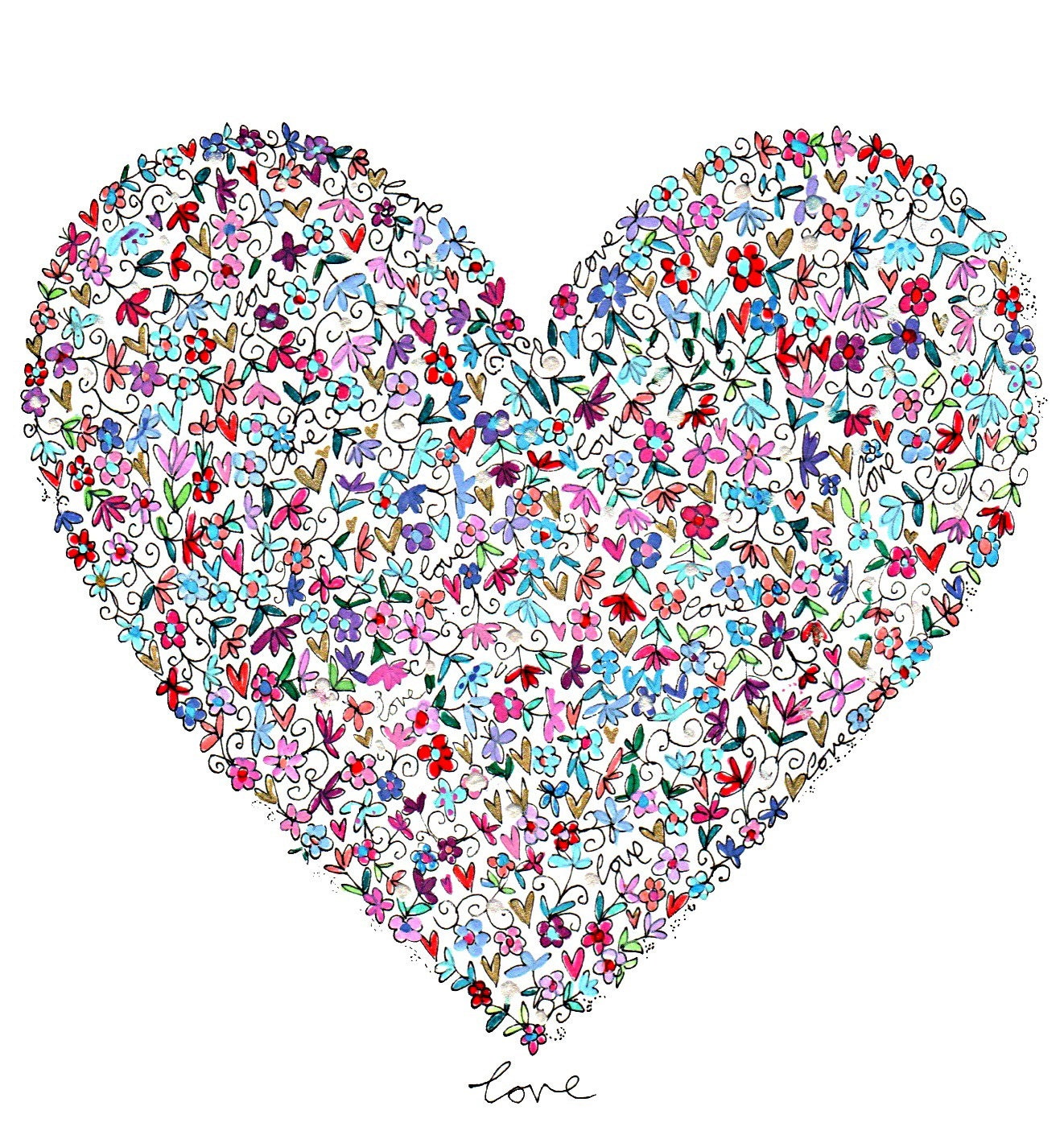wall art - LOVE - A3 print (16.5 x 11.7) home decor, kids wall art, girls wall art decor, Kids Wall Decor