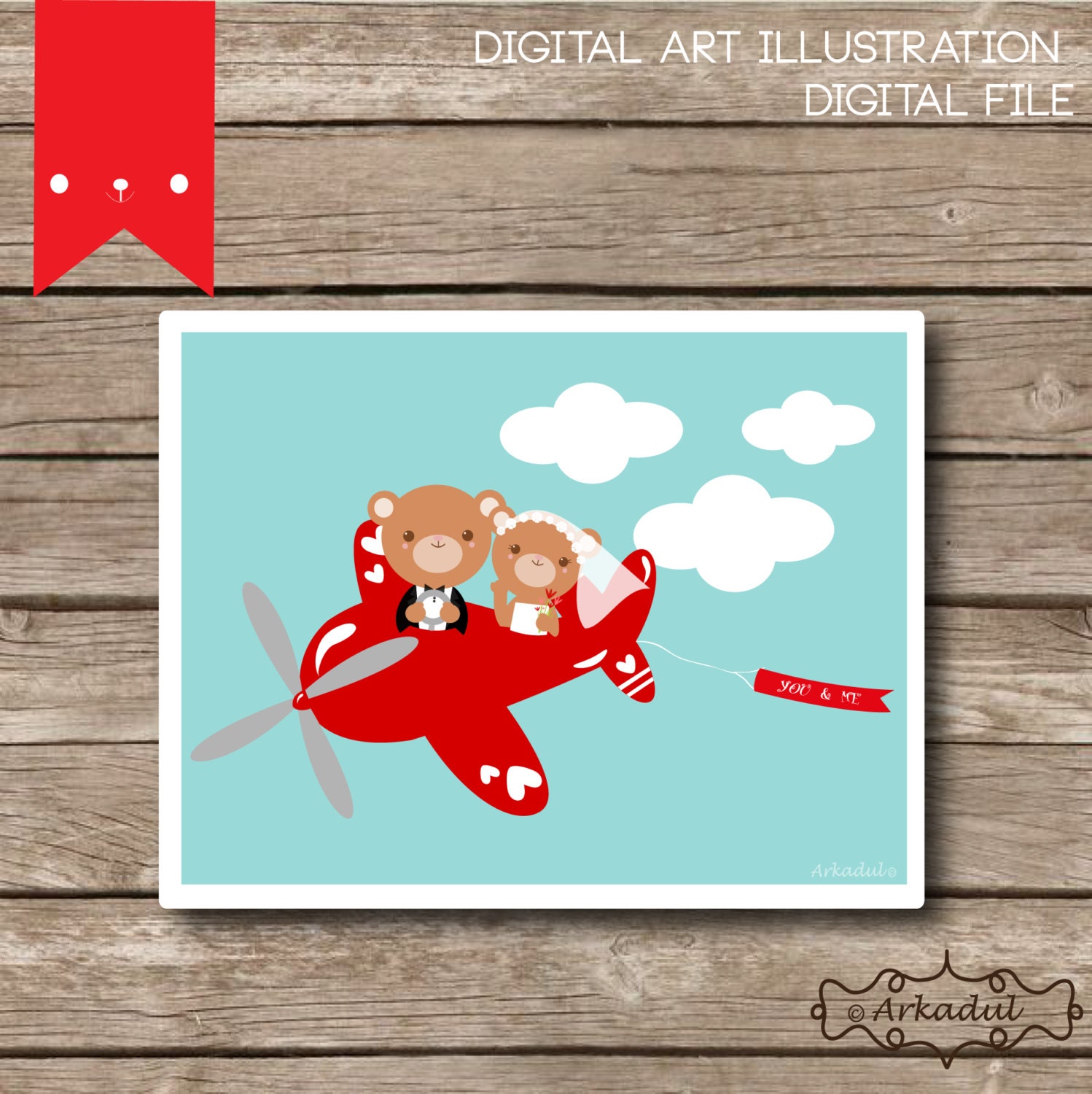 Art & Decor Digital Art Illustration : Sweet Bears Just Married Il_170x135