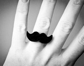 1 mustache ring - handmade moustaches