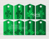 st patricks day printable gift tag with lucky clover green shamrock download immediately Il_170x135