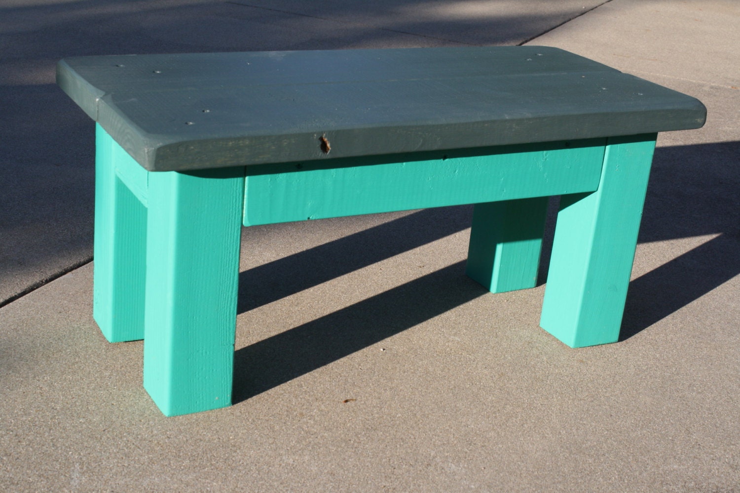Hand-Made FARMHOUSE Style GARDEN BENCH In Emerald & Nightfall Color Custom Sizes Colors Available