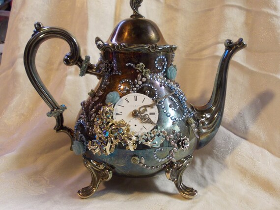 Taking Tea With The Queen- Steampunk Jeweled Teapot