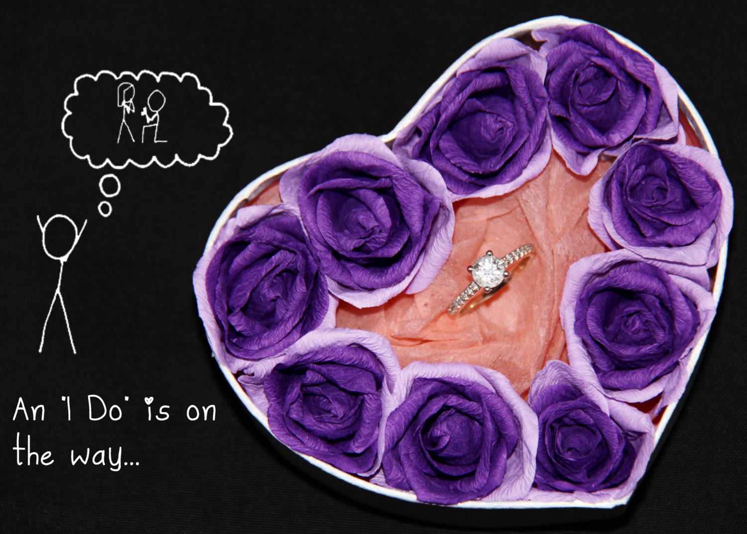 Jewelry Box with Ultra-realistic Paper Rose -- Valentine Sales
