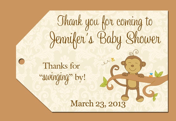Monkey Baby Shower Favor Tags- Printable Il_570xn