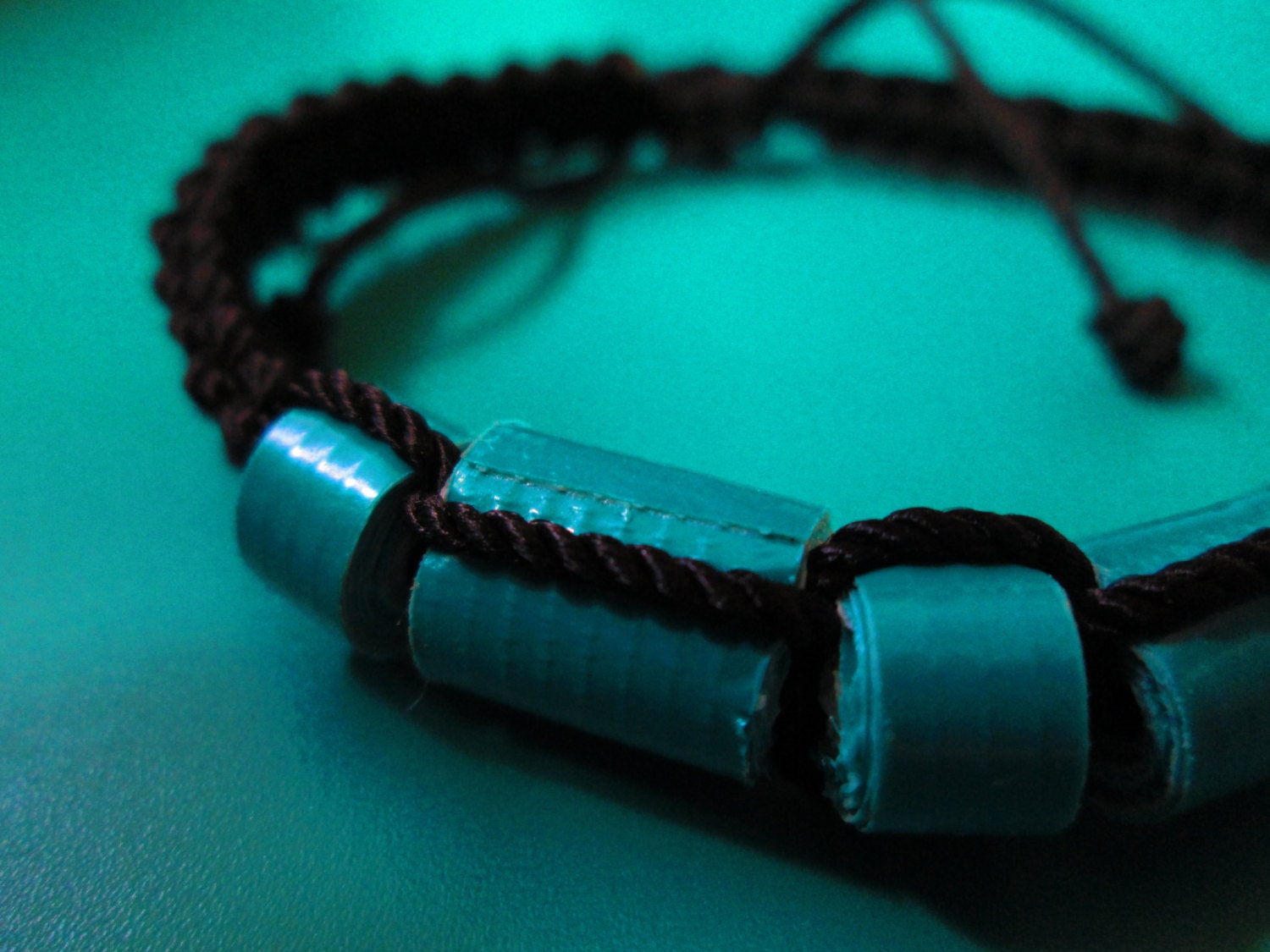Large Shambala Macrame Bracelet with Duct Tape Beads
