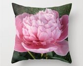 Pink. Photo Pillow Cover. Peony. Floral. Original Art. Water Drop. Home Decor. Statement. Housewares. Nature.
