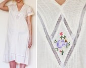 ETHNIC Vintage 60s Hand Embroidered TUNIC Dress