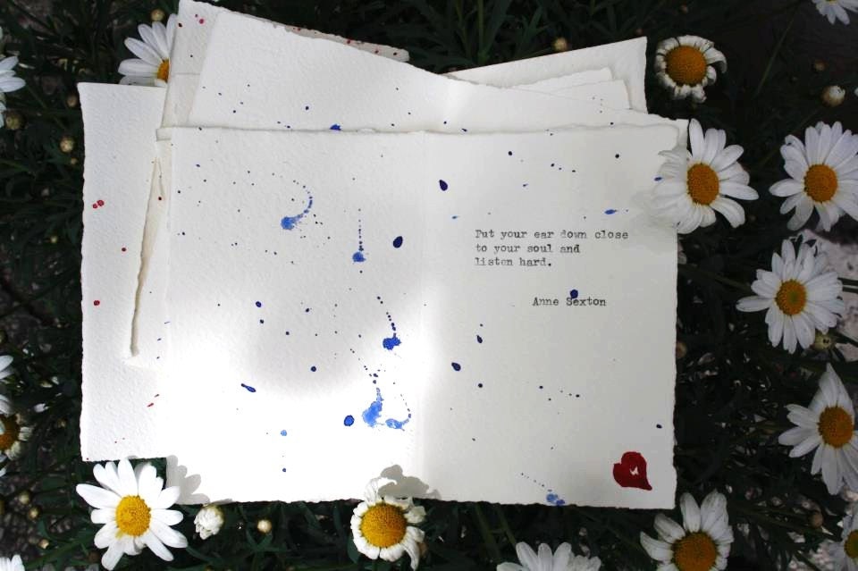 Cards handmade with inspirational quotes or poetry.