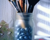 NEW, PINT Size Frosted Mason Jar Makeup Holders, Organizers, Bathroom/Home Decor, Candle Jars, Vases