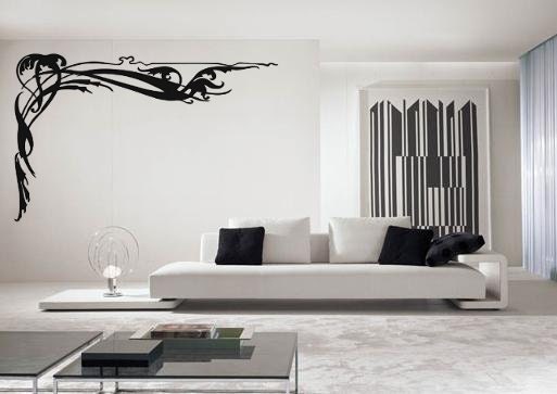 Abstract Tribal Corner Flourish Vinyl Wall Art Sticker Decal, Mural
