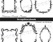 Victorian Ornate Frames Black - vector images, digital files (EPS, PNG) - Personal and Commercial Use