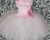 Spring/ Summer Babygirl tutu dress with matching bow and flip flops