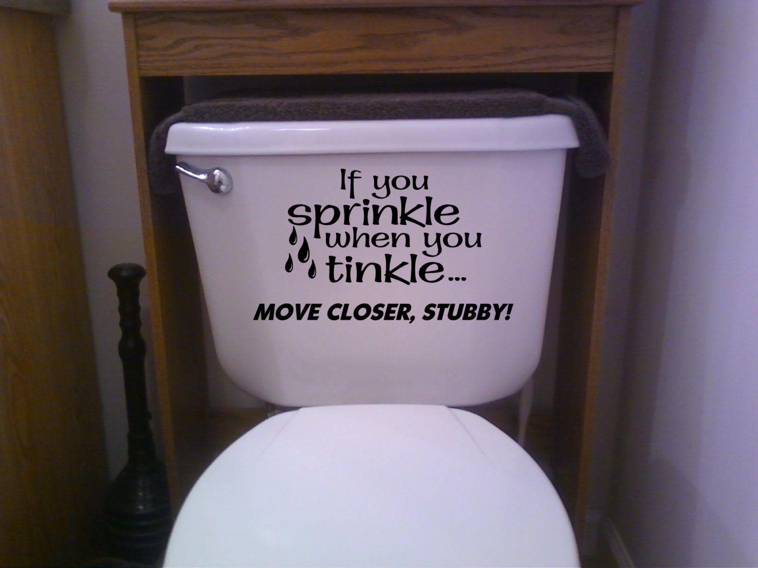 vinyl decal/sticker/graphic "funny bathroom toilet seat, tank If you sprinkle when you tinkle" computer cut