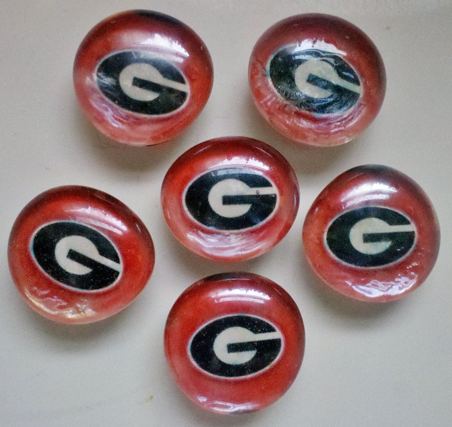 Georgia Glass Marble Magnets - Bulldogs