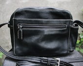 Vintage Tignanello Genuine Leather Black Shoulder bag, Messenger, Cross body bag