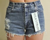 High Waisted Shorts Size 4 Distressed Cutoffs Milky Fr3sh "Jamie"