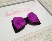 Baltimore Ravens Purple and Black Grosgrain Ribbon Hair Bow 