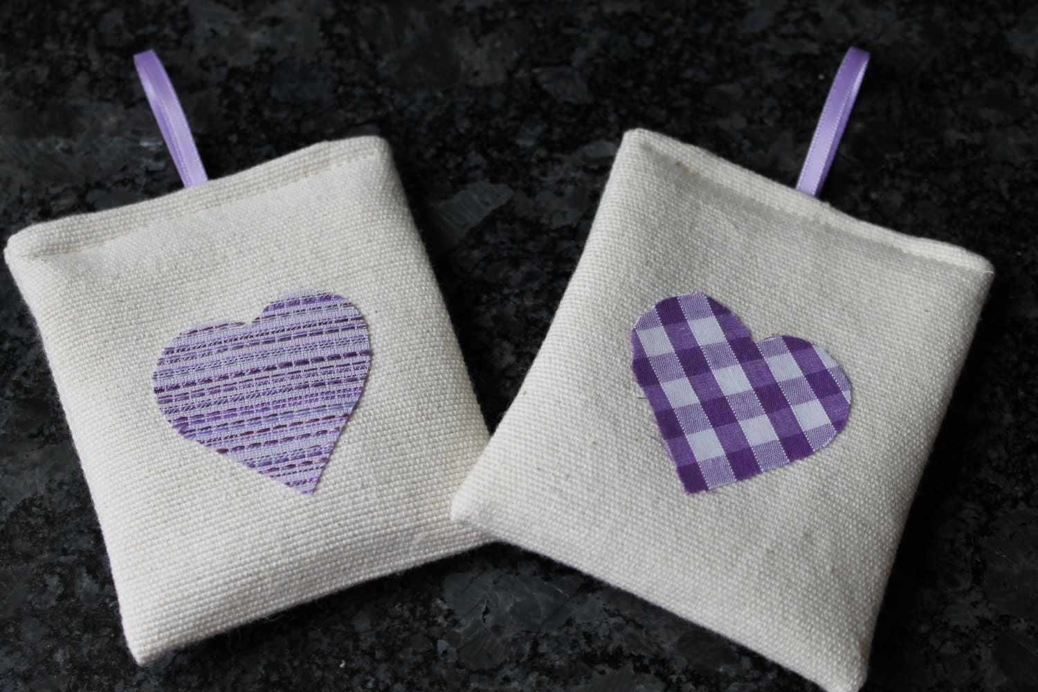 Lavender sachet bag pillow appliqued heart gift for easter, teacher, mother