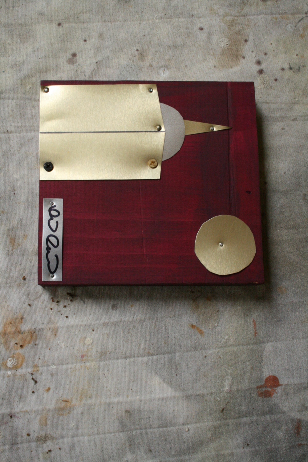Cupola "Skyline, Moon, Architecture, Mixed Media, Art, Reclaimed, Recycled, Metal, Wood, Nails"