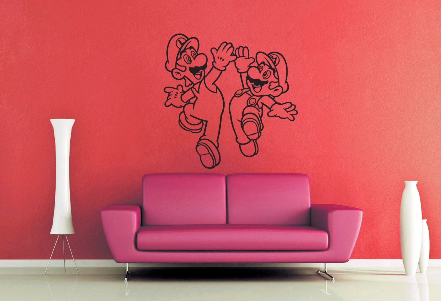 Mario and Luigi High Five - Wall Vinyl