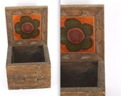 Wood Flower Planter // Rustic Wooden Box // Garden Plants Flowers Herbs // 1960s Retro Midcentury Mid Century Shabby Chic // Made in Mexico