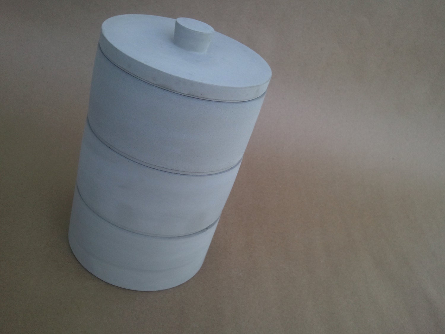 Kreteware Stacking Concrete Jar set - large short jar set of 3 with New Kreteware thimble lid