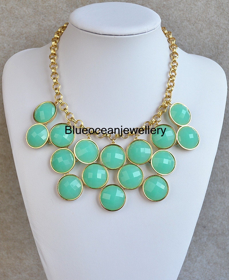 New Style-Turquoise Gorgeous Bubble Necklace, Bib Necklace, Statement Necklace, Wedding Necklace, Jewelry
