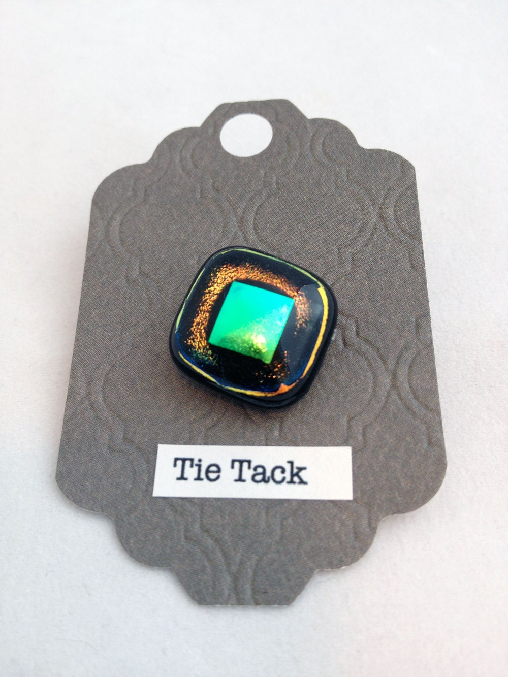 Emerald Square Tie Tack or Lapel Pin