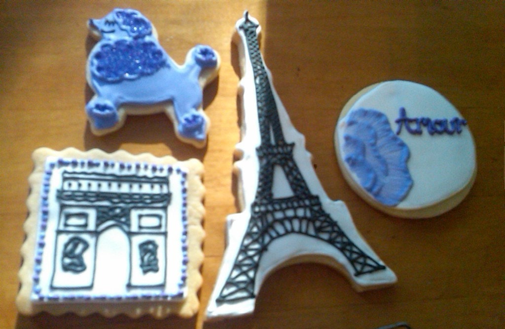 Custom French Themed Sugar Cookies