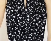 White Birds - Cotton scarf Infinity scarf. Loop scarf. Circle scarf. Women Scarf. Gift - Bird - Birds