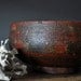 Beautiful Old Bowl Painted in Indian Boho Etnical Style in a Gorgeous Coral Red Brown Color