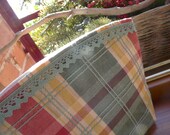 ZIPPER POUCH - Checked and cream cotton fabric - ManduLis