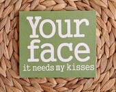 your face needs my kisses - blank note card set