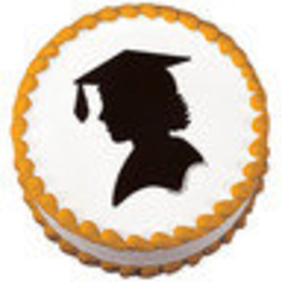 GRAD GIRL SILHOUETTE Edible Image Cake Topper Il_570xn