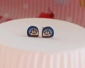 Animal Slice Stud Earrings-Kawaii earring-Polymer clay Studs-Post Earring- Miniature Slices Earring-Animal Earring-Kawaii Studs