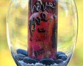 Pink Graffiti Love Unity Candlearium 6x10" Camel yoga pose pillar,