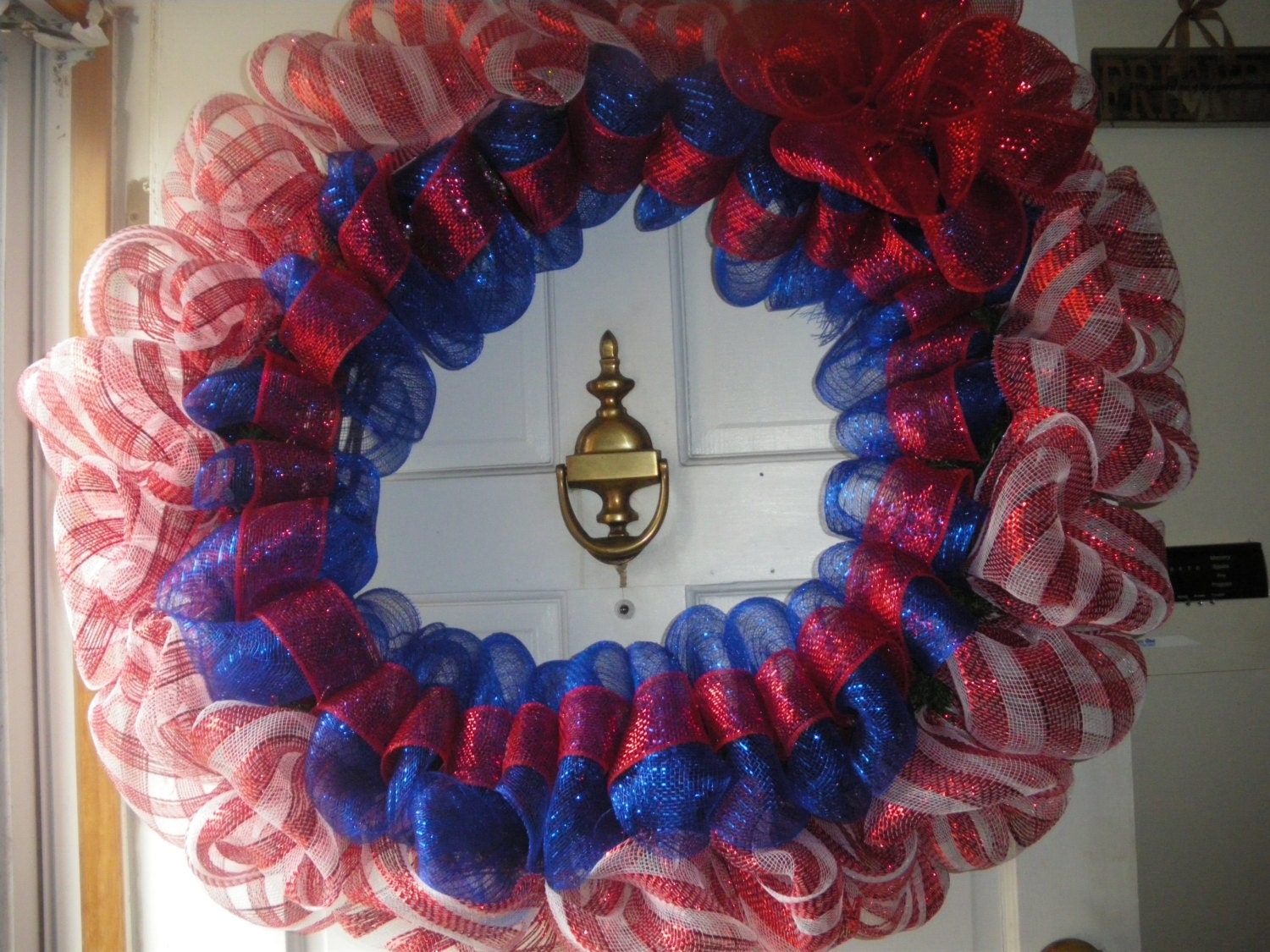 Patriotic Explosive fourth of july ,labor day,memorial day,veterans day mesh wreath