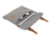 Suoran Macbook Bag Wool Felt Sleeve With Vegetable Leather Handle Briefcase Sleeve Case Portable Laptop bag for Macbook Air 13 inch