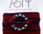 ash hoffman jewelry one-of-a-kind vintage purple AB rhinestones on silk wrap