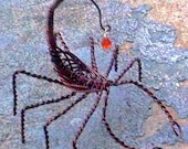 Brown wire wrapped scorpion sculpture with Swarovski crystal,Scorpio sculpture,Scorpio,birth sign collectables, artisan sculpture