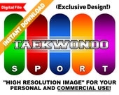 INSTANT DOWNLOAD - Taekwondo sport martial arts digital clip art clipart design image graphic illustration picture element - High Resolution