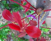 Purple Mustache Bracelet in gold chain